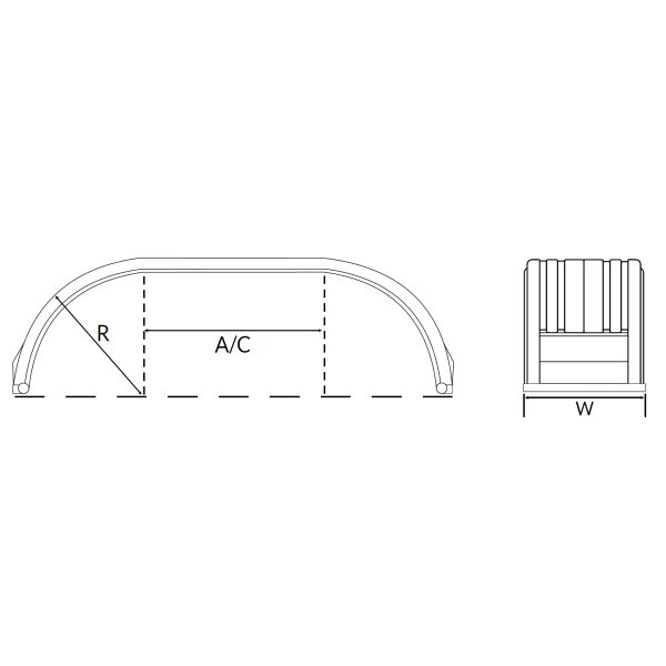 Thermoplastic Mudguards > Mudguard Tri/Tandem Mudguards 3 Part Sectional ST650N-IT-ALU-ZINC - Image 3